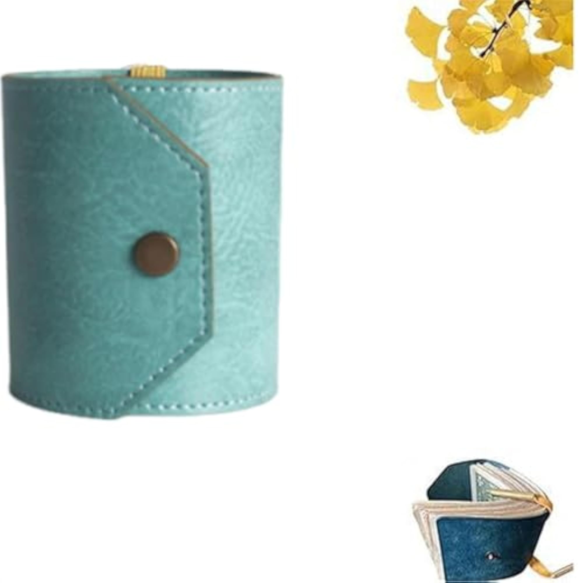 PU Leather Cash Wrap Wallet with Clasp Closure, Compact Organizer
